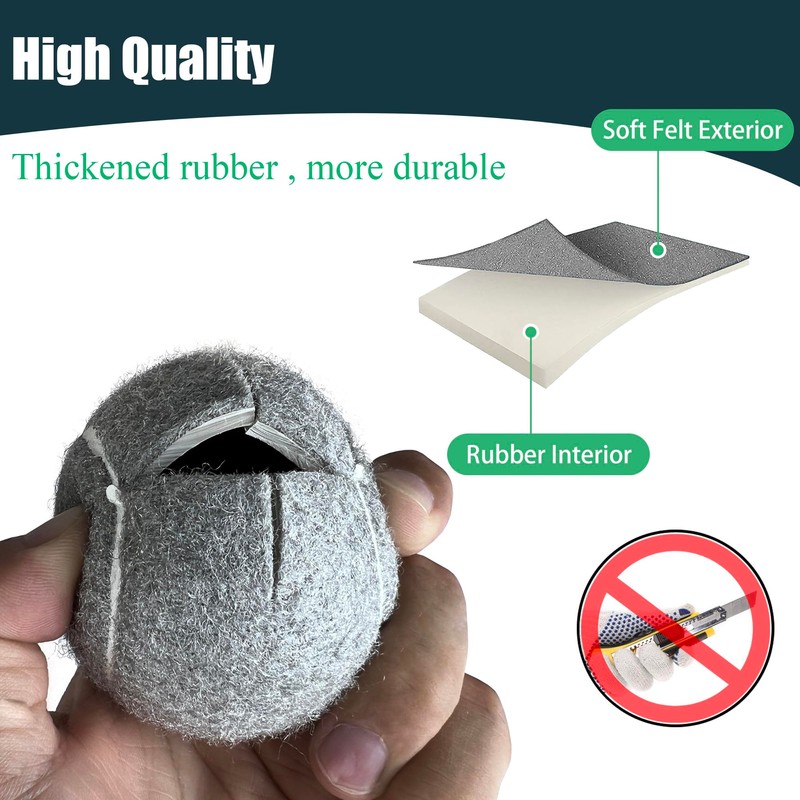 HiBallBall 4 Pack Precut Tennis Balls for Walkers, Heavy Duty