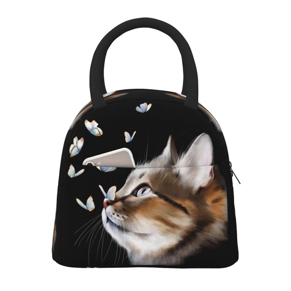 Oplp Cat and Butterflies Cat and Butterflies Lunch Bag Box