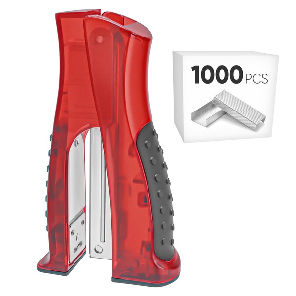 Stand-Up Stapler with 1000 Standard (26/4) Staples, Ergonomic Design Soft