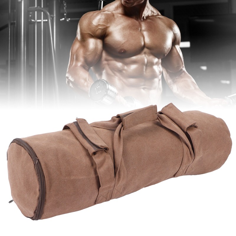 Adjustable Fitness Sandbags Canvas WeightBearing Training Bag for Garden Training(Khaki