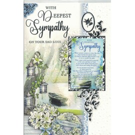 Heartfelt Sympathy Card with Detachable Keepsake Message, Floral Lantern Design