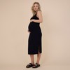 Motherhood Maternity Women's Sleeveless Racerback Rib Knit Midi Pregnancy Bodycon