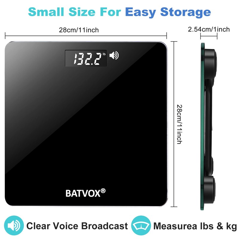 BATVOX Wide Talking Scales for Body Weight Accurate Digital Talking
