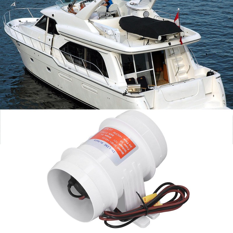 In Line Air Blower 3in 145CFM 12V High Efficiency Marine