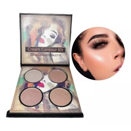 Cosmetics mx Paleta De Iluminadores 3d Para Cara Cuerpo 4 Tonos