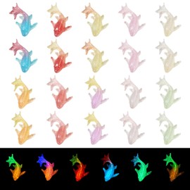 200 piezas de cabujones de fondo plano que brillan en la oscuridad, mini abalorios de resina para uñas de pez dorado luminosas cifras modelo de peces dorados para manualidades, jardín de hadas, micro