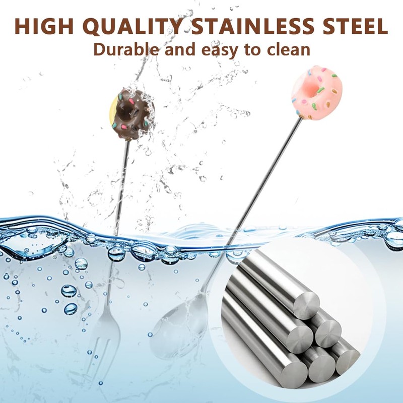 MIRKUZI Coffee Spoon & Mocha Spoon 4 Piece Spoon Set,