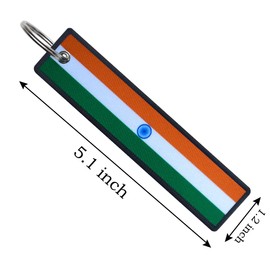 JAVD India Flag Keychain Tag with Key Ring - Keys, Cars, Motorcycles, Backpacks, Luggage and Gifts - EDC (3 Pack), Green, Medium