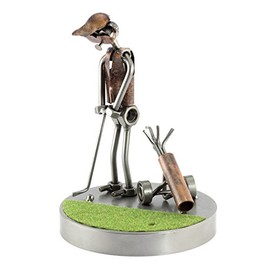 Steelman24 I Nuts and bolts sculpture Golf Putting On The Green I Handmade ornaments I Made in Germany I I Metal figurine