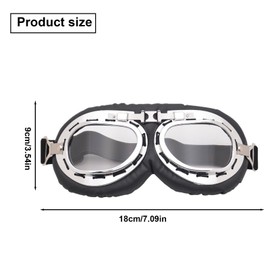 GETJOY Steampunk Goggles, Motorcycle Goggles, Steampunk Aviator Pilot Goggles, Retro Cruiser Scooter Goggles, Windproof Motocross Racing Helmet Glasses, Bike Riding Goggles for Men & Women