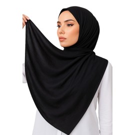 Silk Home Scarf, Hijab, Headwear, Headscarf, Perfect for Everyday Wear, black