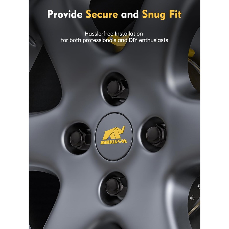 MIKKUPPA 1/2-20 Black Lug Nuts - Replacement for Aftermarket EZGO