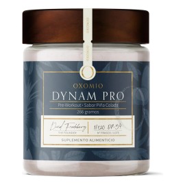 Dynam PRO de Oxomio – Pre‑entreno Ultra Energizante, Resistencia y Concentración – Sabor Piña Colada, 266 g