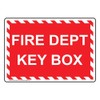 ComplianceSigns.com Fire Dept Key Box Safety Sign, 10x7 inch Plastic