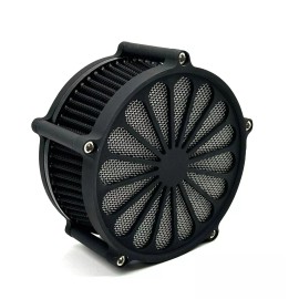 OUTLAW BLACK ROUND AIR CLEANER / FILTER HARLEY S&S BIG TWIN CV CARBURETOR *CLEARANCE*