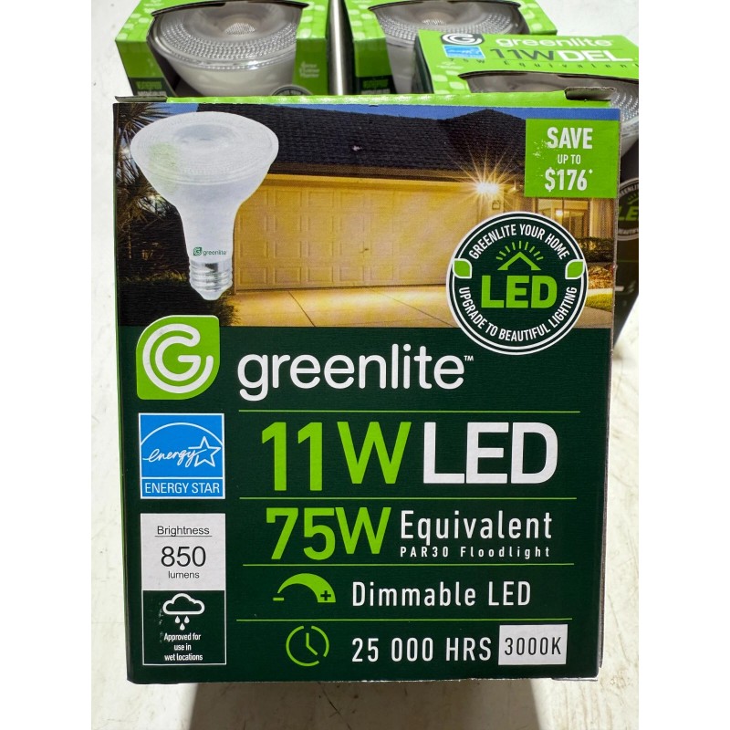 Greenlite Set Of 4! Weatherproof LED Flood Light Bulbs 11W