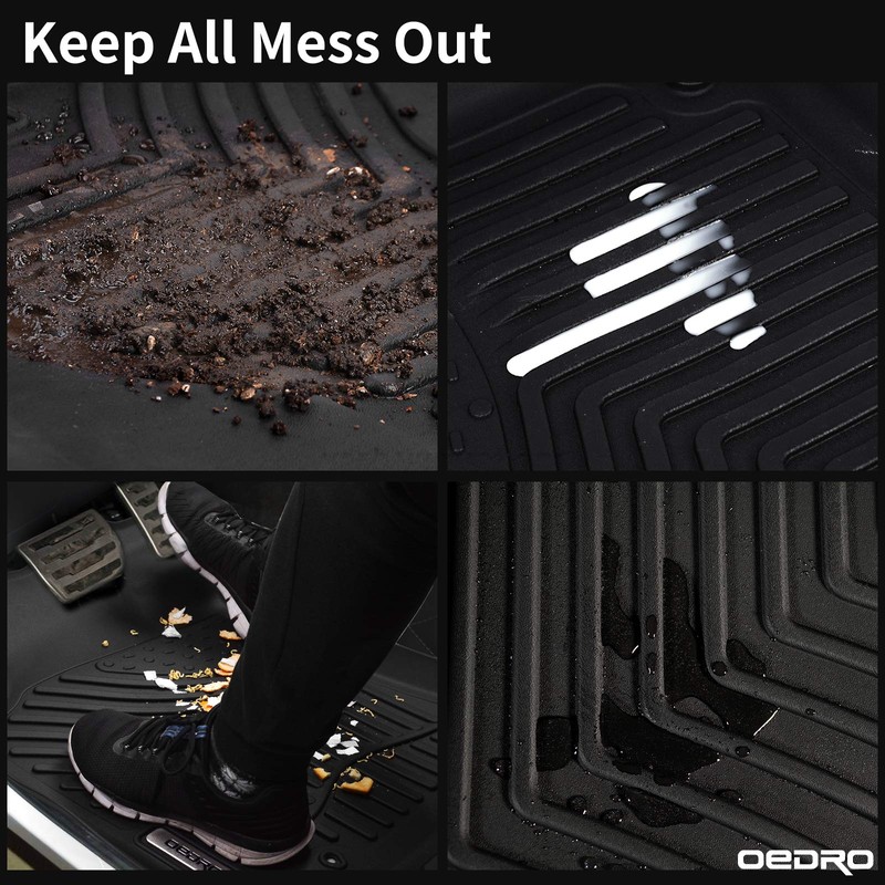 oEdRo Floor Mats Compatible with 2008-2019 Nissan Frontier Crew Cab,