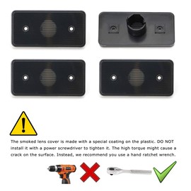 iJDMTOY Smoked Black Front/Rear Side Marker Lamp Lenses Compatible With 2002-2014 Mercedes W463 G-Class G500 G550 G55 G63 AMG, Replace Front/Back OEM Amber/Red Sidemarkers