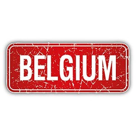 JJH Inc Magnet Belgium Grunge Stamp Flexible Vinyl Magnet Waterproof Car Magnetic Bumper Sticker 5"