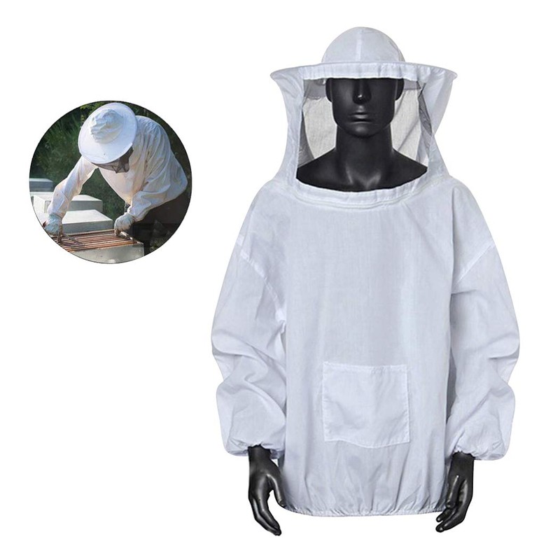 Beekeeping Suit Veil Hood Hat Jacket Coat Ventilated Bee Keeper