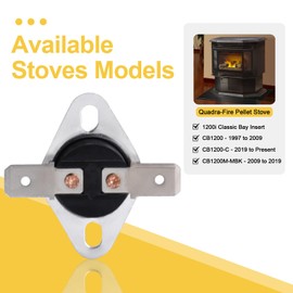 Adviace 80610 Low Temp Limit Switch for Breckwell P1000 Big E P20 P22, Ashley APC4000 and USSC 5040 5520 Pellet Stoves, Replaces C-E-090-22C, 110F Proof of Fire (POF) Thermodisc Safety Snap Switch.