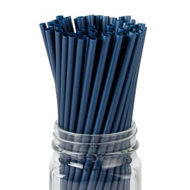 Restaurantware Basic Nature 8.3 Inch Disposable Straws 2000 Sustainable Straws - Sturdy Won't Alter Flavors Midnight Blue PLA/PBAT Straws For Hot And Cold Drinks