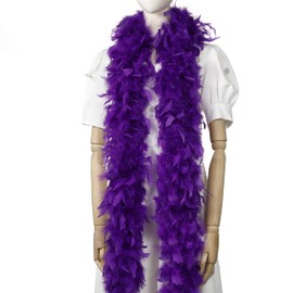 Larryhot Purple Chandelle Boa Feathers - 45g 2 Yards Boas for Adults,Mardi Gras,Wedding,Centerpieces,Concert,Carnival and Home Decoration(45g-Purple)