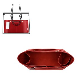 ZTUJO Purse Organizer Insert For Handbag & Tote Shaper,Tote Bag Organizer Insert For Speedy Neverful, 6 Sizes(Slender Large,Silky Red)
