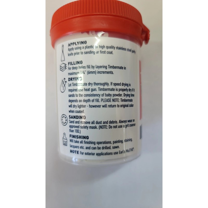 Timbermate Wood Filler, AWH25, White, 8 oz jar, Water Based