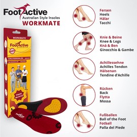 FootActive WORKMATE - Ideal für Alltag und Beruf - Schützt Ihre Füße auf harten Oberflächen, Rot, 44 - 46 (Large)