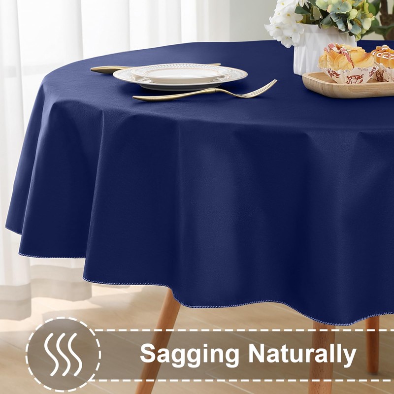homing Round Vinyl Tablecloth, Plastic Flannel Backed Table Cloth,Waterproof Non-Slip