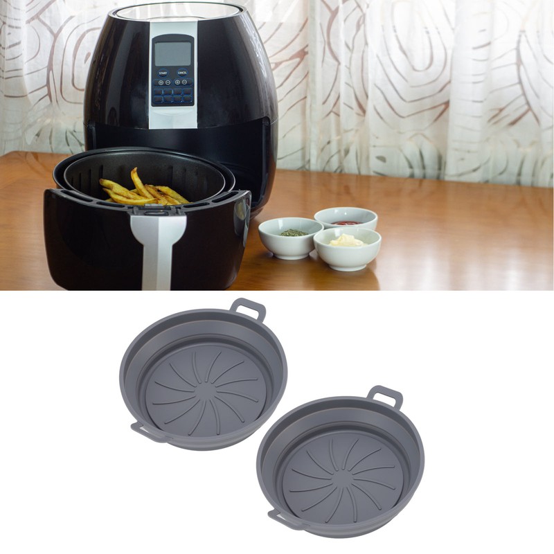 2 PCS Fryer Silicone Basket Nonstick Silicone Liners Fryer Pot
