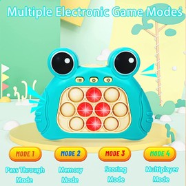 KLQQLK Pop Fidget Toy It Game, Handheld Games Sensory Fidget Toys for Adult Kids 5-12, Electronic Quick Push Game, Birthday Gifts for Toddler Kids Boys and Girl Age 5 6 7 8 9 10+ Year Old (Blue)