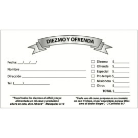 Sobres para iglesia de Diezmo y Ofrenda,etc-Pa