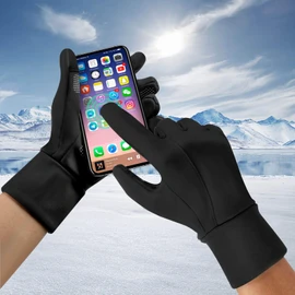 Thermal Gloves Touchscreen Winter Insulated Glove - Windproof Water Resistant for Running Cycling Driving Outdoor Hiking in Cold Weather for Men and Women (Black,Medium)