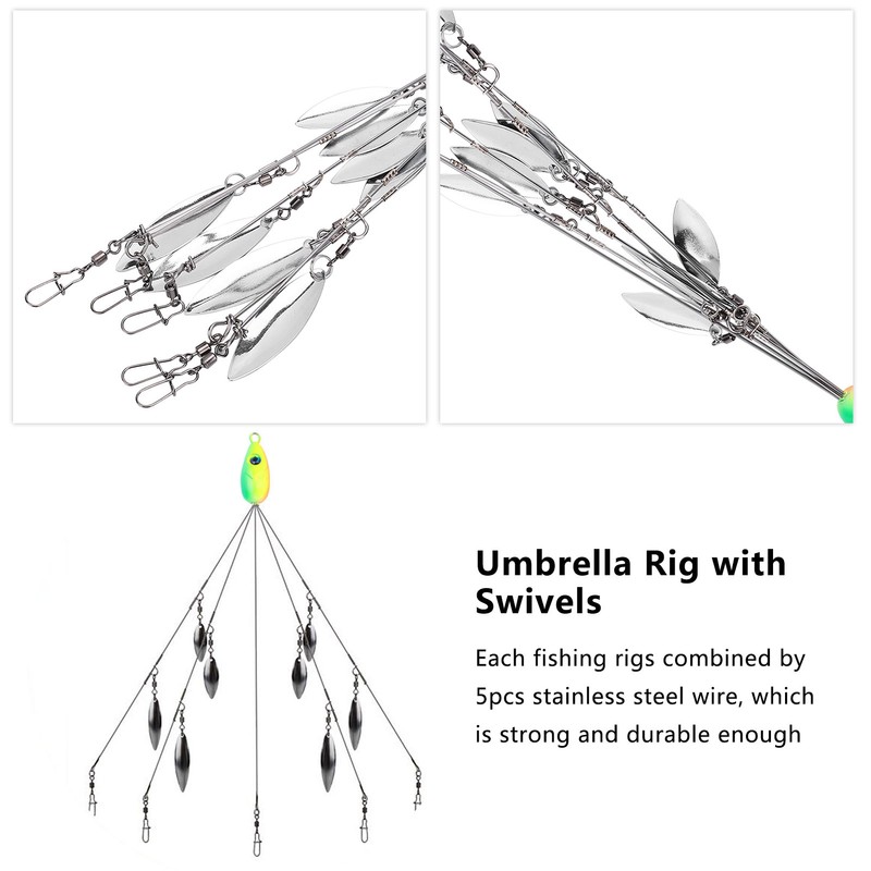 12 Bladed Umbrella Rig Fishing MultiLure and Baits Rigs with