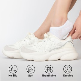 Time May Tell No Show Socks Womens 8 Pairs Non Slip Low Cut Ankle Invisible Running Casual Seamless Socks(2Black,2White,2Gray,2Beige(8 pairs))