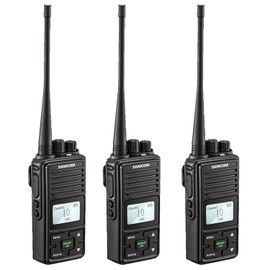 2 Ways Radio Long Range Samcom FPCN10A Walkie Talkie 20 Channels Wireless Intercom with Group Button, Business Radio UHF 400-470MHz,2 Watt, Earpiece, Belt Clip(Pack of 3)
