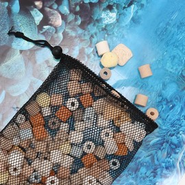 CAPASTEC Aquarium Filter Media Bags, Fine Mesh Filter Bags, Mesh Bags for Activated Carbon Resin Filters, Reusable Fish Tank Filter Bags, Black, 9.8"x7.8" 6Pcs