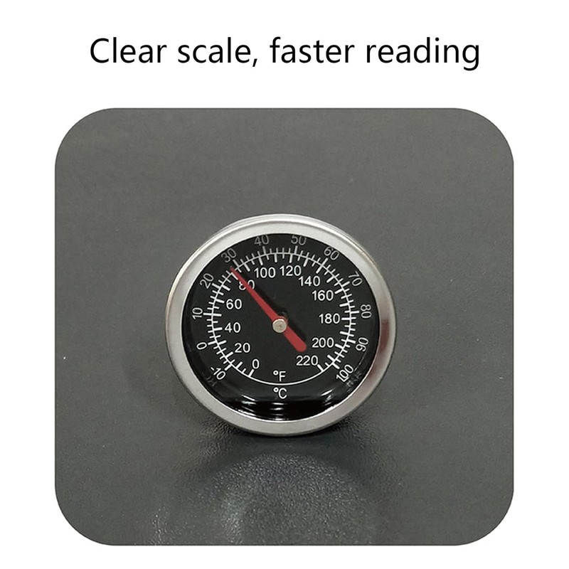 Silver Temperature Probe Meter Gauge, Dial Thermometer NPT, Stainless 1/4