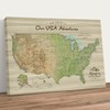 Holy Cow Canvas US Travel Map with Pins on Canvas,
