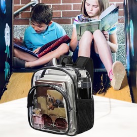 KUI WAN Clear Backpack Stadium Approved 12x12x6 Small Clear Backpack for Concert,Work,Festival,Security,Stadium, Fluorescent Green, 12*11*5 inches, Clear Bag Stadium Approved 12x6x12