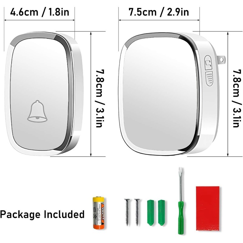 SK Depot® Ultra-Long Wireless Range Waterproof Wireless Doorbell Chime Kit