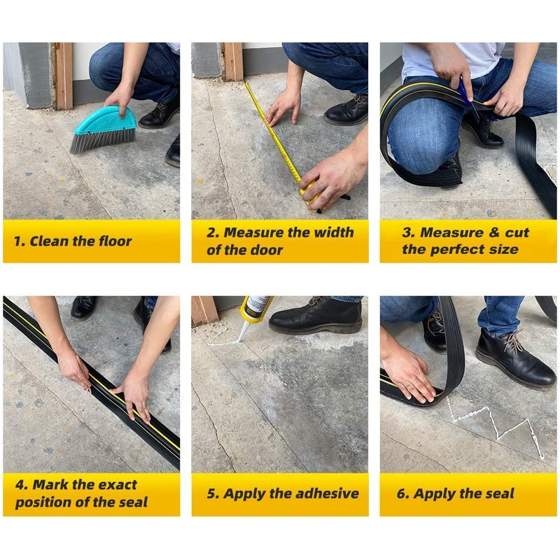 Jin&Bao Universal Garage Door Threshold Seal Strip 16FT Kit, Bottom