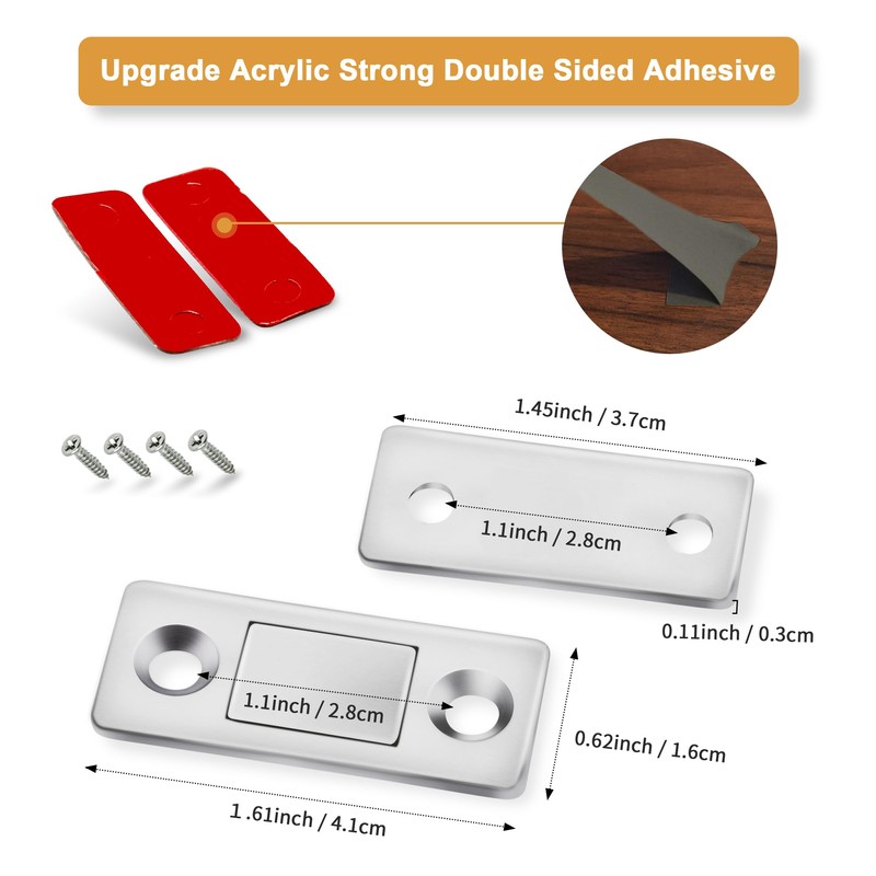 Blifula Cabinet Magnetic Catch 10Pack Ultra Thin Cabinet Door Magnetic
