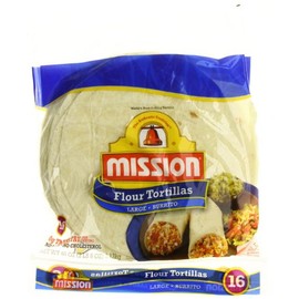 Mission, Large Burritos Size, Flour Tortillas, 16 Count, 40oz Bag (Pack of 2)