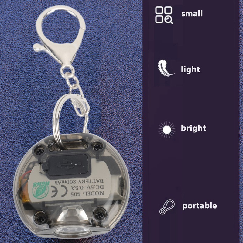 Outdoor Mini Strong Light Flashlight Portable Rechargeable Keychain Flashlight with