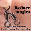 FishTrip 3 Way Swivel Fishing Tackle - 50pcs Black T-Turn