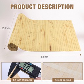 EYAYEN Natural Bamboo Wall Panel for Interior Wall Decor, Pole Wrap Wainscoting Interior Wall Cladding Panel for Kitchen Island, Bedroom, Living Room Office,Decor(16" H x 96" L, Dark Burned)