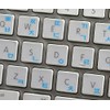 MAC Korean Keyboard Labels Layout with Blue Lettering ON Transparent